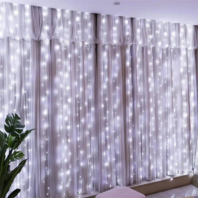 3M LED String Lights USB Fairy Lights Curtain Decoration for New Year, Wedding, Party, Christmas Home - Warm White, 300 LEDs showcase 8