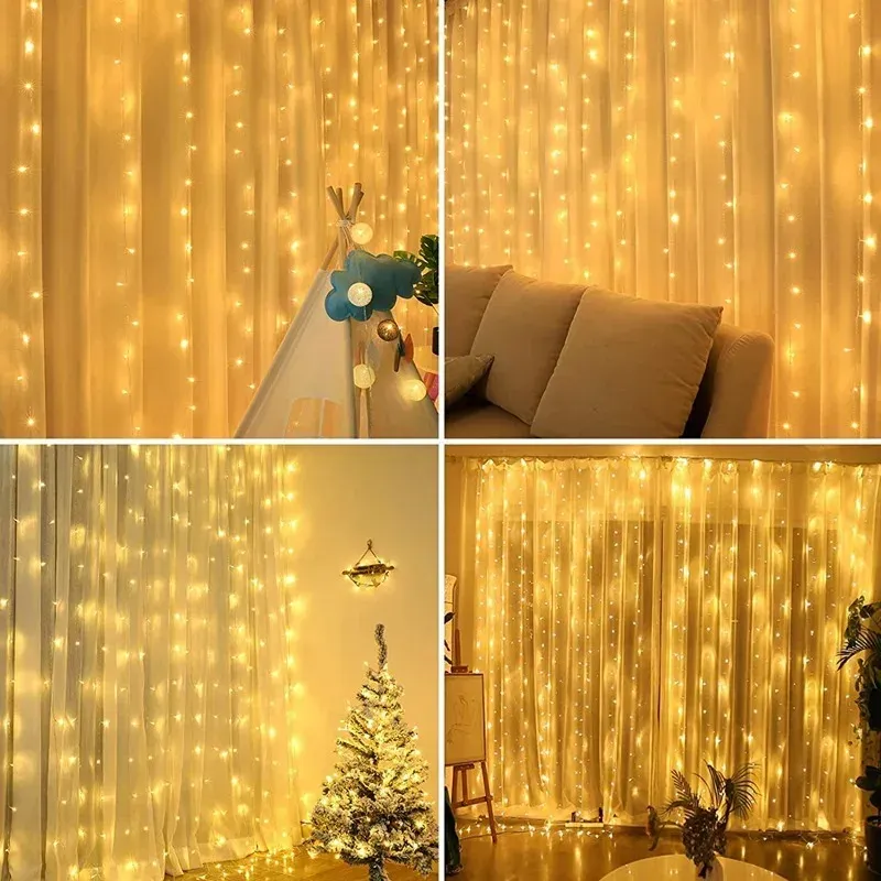 3M LED String Lights USB Fairy Lights Curtain Decoration for New Year, Wedding, Party, Christmas Home - Warm White, 300 LEDs thumbnail 2