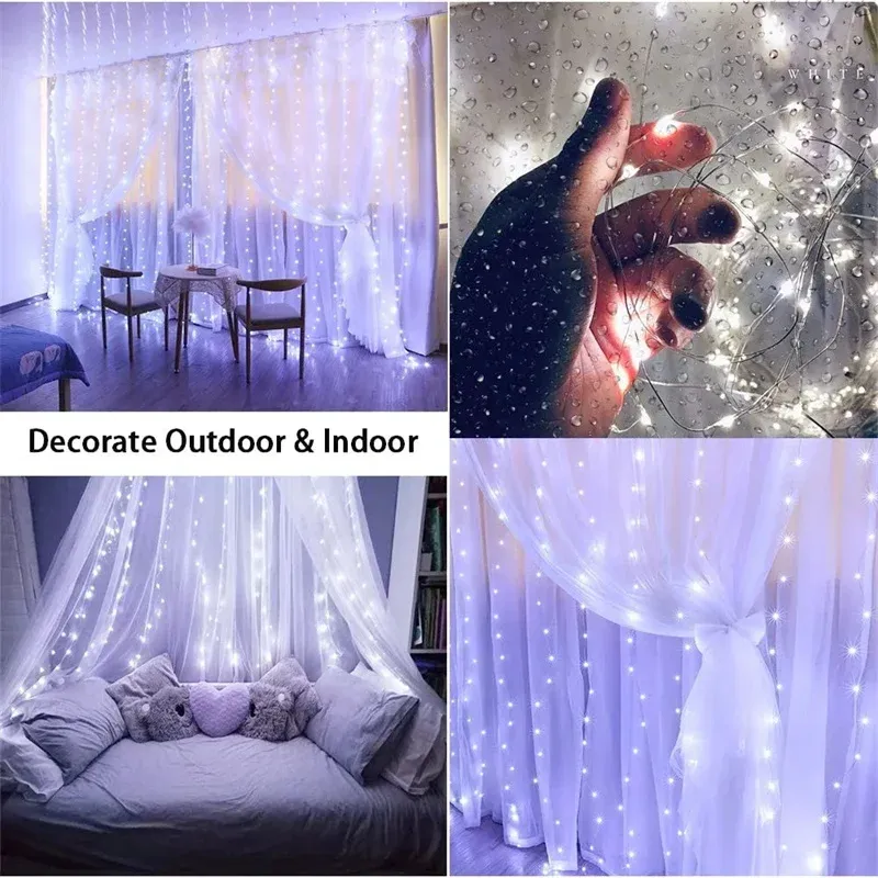 3M LED String Lights USB Fairy Lights Curtain Decoration for New Year, Wedding, Party, Christmas Home - Warm White, 300 LEDs showcase 11
