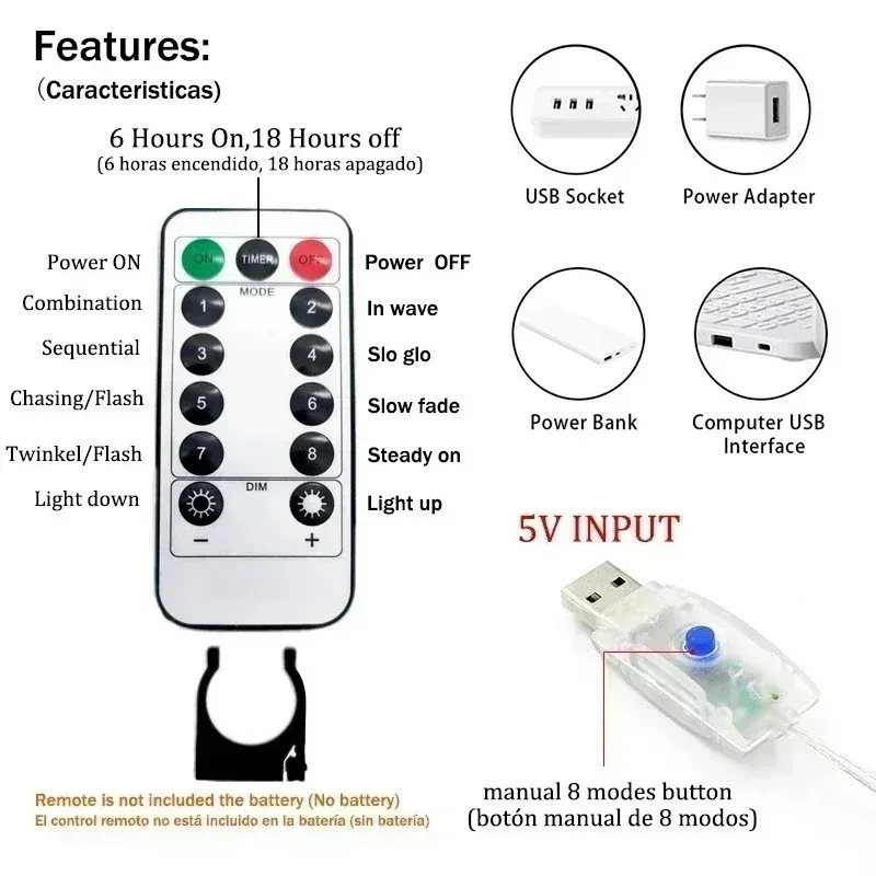 3M LED String Lights USB Fairy Lights Curtain Decoration for New Year, Wedding, Party, Christmas Home - Warm White, 300 LEDs showcase 4