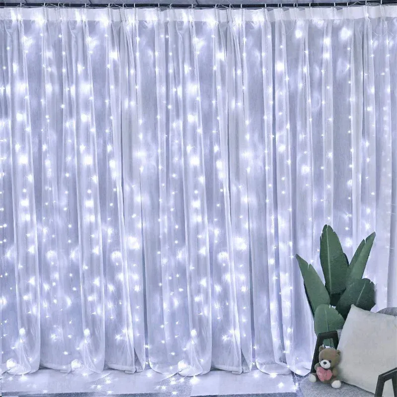 3M LED String Lights USB Fairy Lights Curtain Decoration for New Year, Wedding, Party, Christmas Home - Warm White, 300 LEDs showcase 9