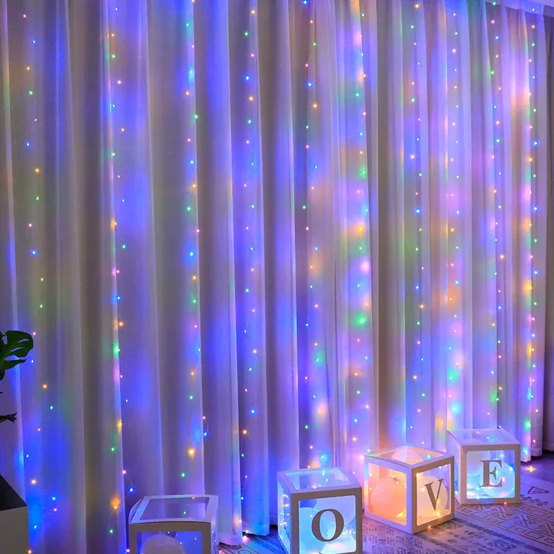 3M LED String Lights USB Fairy Lights Curtain Decoration for New Year, Wedding, Party, Christmas Home - Warm White, 300 LEDs showcase 13