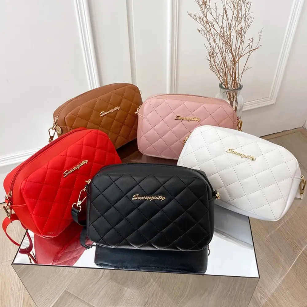 2024 Trendy Women's Small Messenger Bag with Tassel & Lingge Embroidery, Fashion Chain Crossbody Camera Bag, Soft PU Leather for Stylish Ladies thumbnail 2