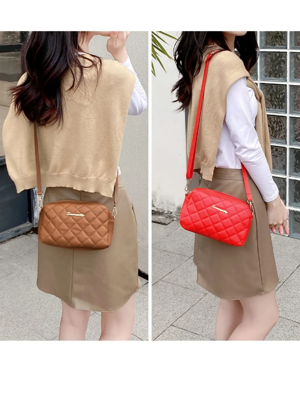 2024 Trendy Women's Small Messenger Bag with Tassel & Lingge Embroidery, Fashion Chain Crossbody Camera Bag, Soft PU Leather for Stylish Ladies showcase 15