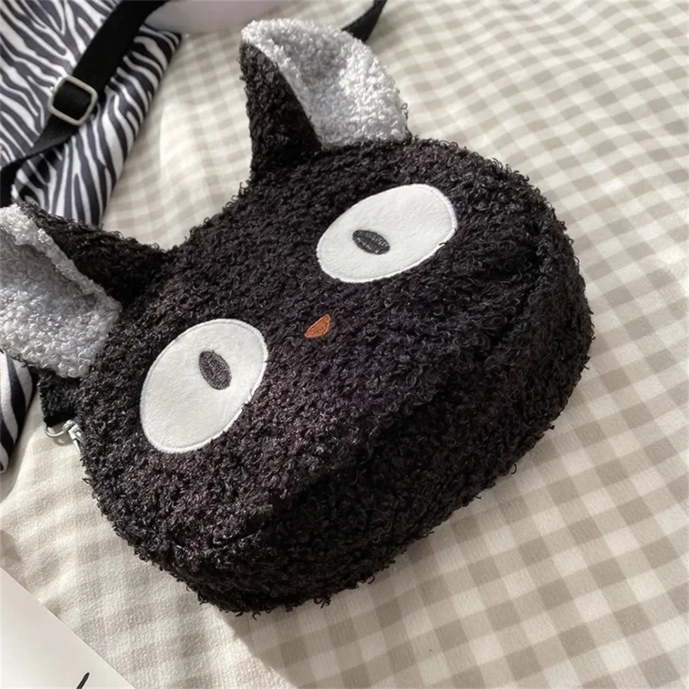 Cute Cartoon Plush Cat Shoulder Bag for Women & Girls, Japanese Style Crossbody Purse with Zipper, Small Phone & Wallet Holder, Soft Faux Lamb Velvet showcase 8