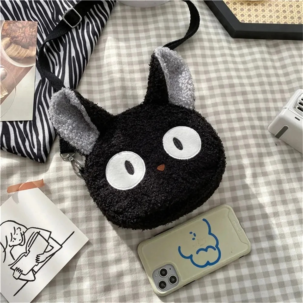 Cute Cartoon Plush Cat Shoulder Bag for Women & Girls, Japanese Style Crossbody Purse with Zipper, Small Phone & Wallet Holder, Soft Faux Lamb Velvet showcase 6