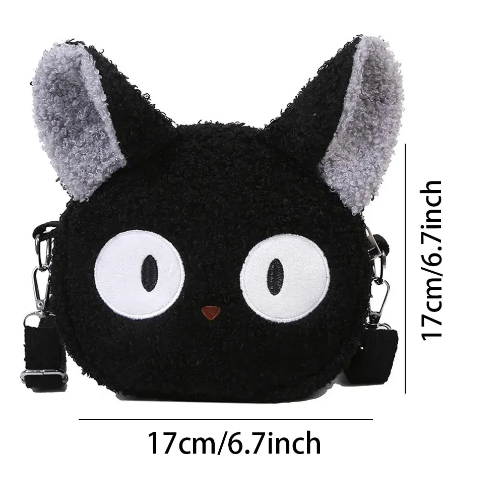 Cute Cartoon Plush Cat Shoulder Bag for Women & Girls, Japanese Style Crossbody Purse with Zipper, Small Phone & Wallet Holder, Soft Faux Lamb Velvet showcase 12