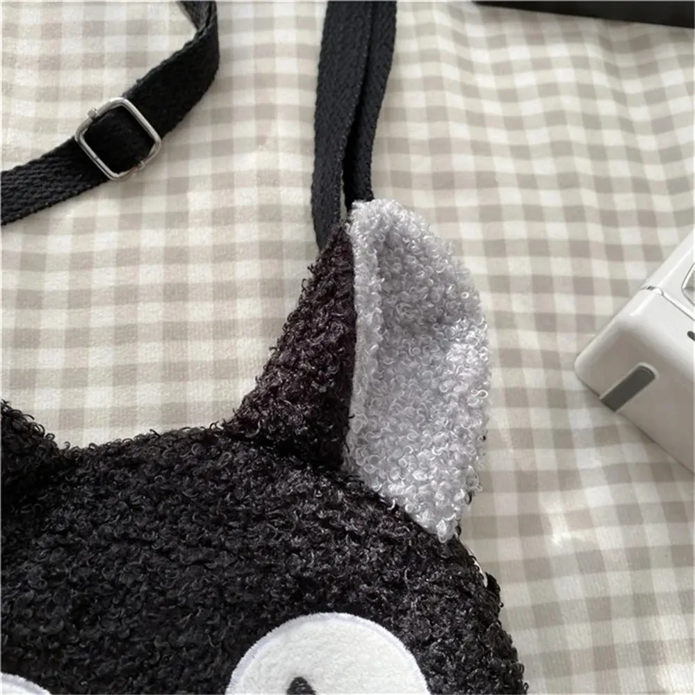 Cute Cartoon Plush Cat Shoulder Bag for Women & Girls, Japanese Style Crossbody Purse with Zipper, Small Phone & Wallet Holder, Soft Faux Lamb Velvet showcase 9