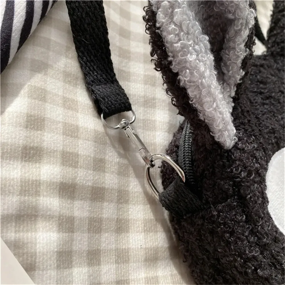 Cute Cartoon Plush Cat Shoulder Bag for Women & Girls, Japanese Style Crossbody Purse with Zipper, Small Phone & Wallet Holder, Soft Faux Lamb Velvet showcase 10