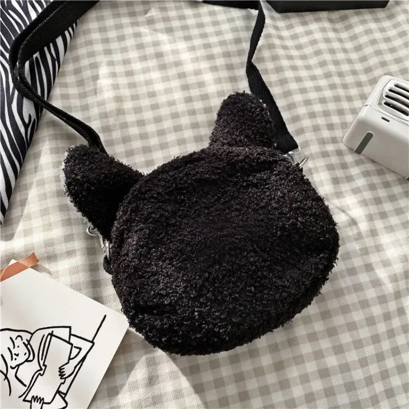 Kawaii Plush Shoulder Bag for Women - Cute Cartoon Bear Design, Milk Cotton, Small Phone Purse, Ideal for Daily Outings & Parties thumbnail 4