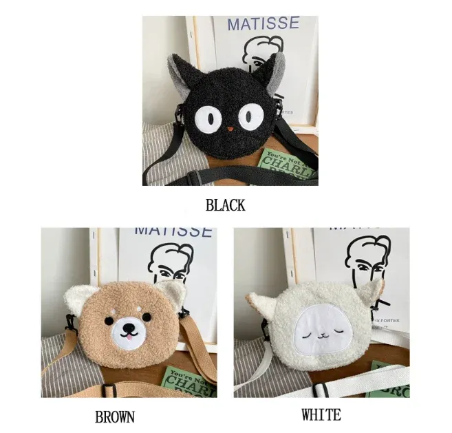 Kawaii Plush Shoulder Bag for Women - Cute Cartoon Bear Design, Milk Cotton, Small Phone Purse, Ideal for Daily Outings & Parties showcase 3