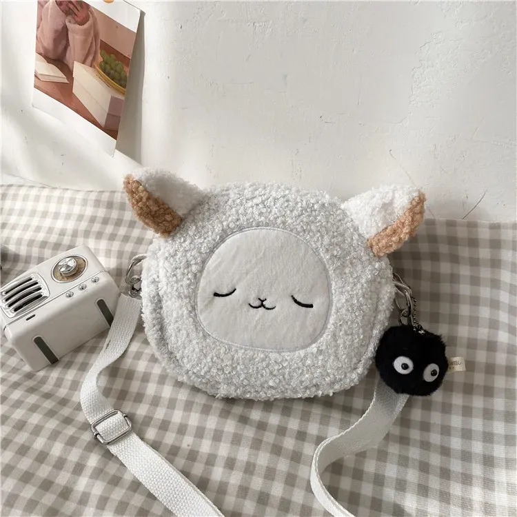 Kawaii Plush Shoulder Bag for Women - Cute Cartoon Bear Design, Milk Cotton, Small Phone Purse, Ideal for Daily Outings & Parties showcase 12