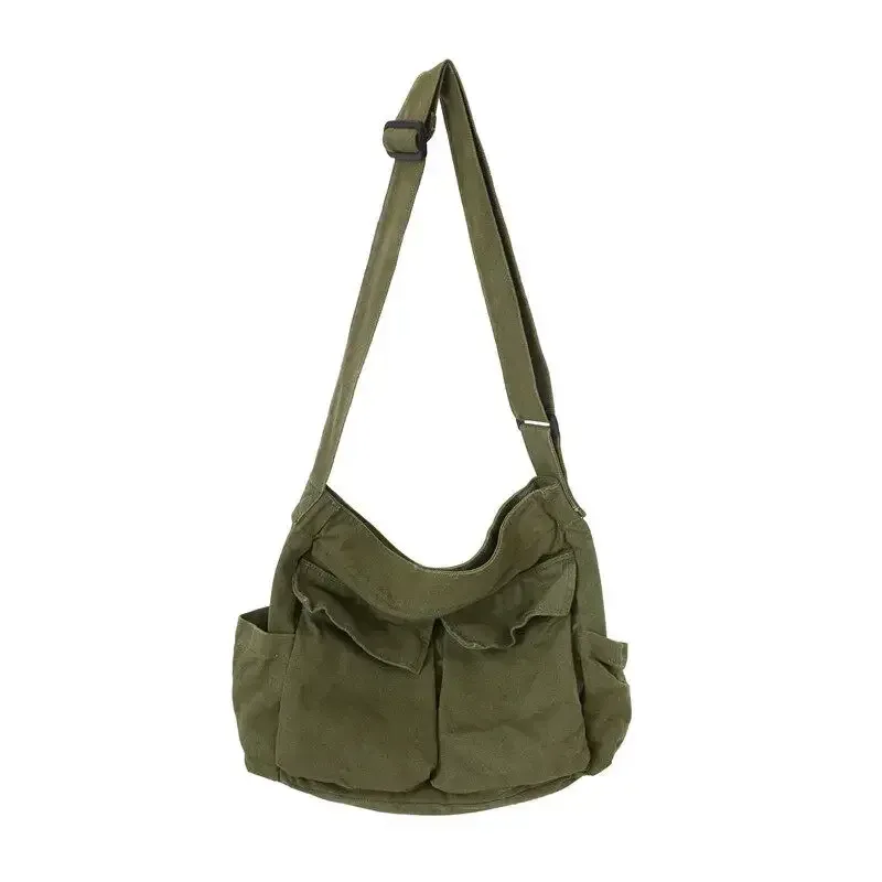 Women's Large Capacity Canvas Messenger Bag - Casual Shoulder Bag for School, Work, and Travel thumbnail 1