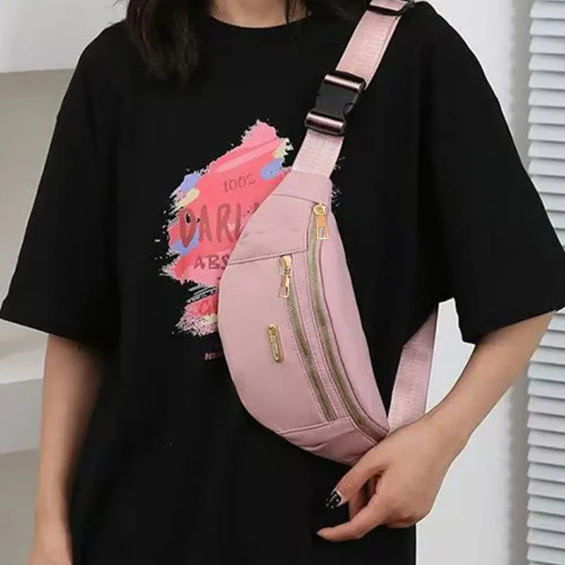 Unisex Adjustable Waist Bag, Durable Crossbody Shoulder Bag with Multiple Zipper Pockets, Casual Sports Design, Chemical-Free Oxford Material showcase 2