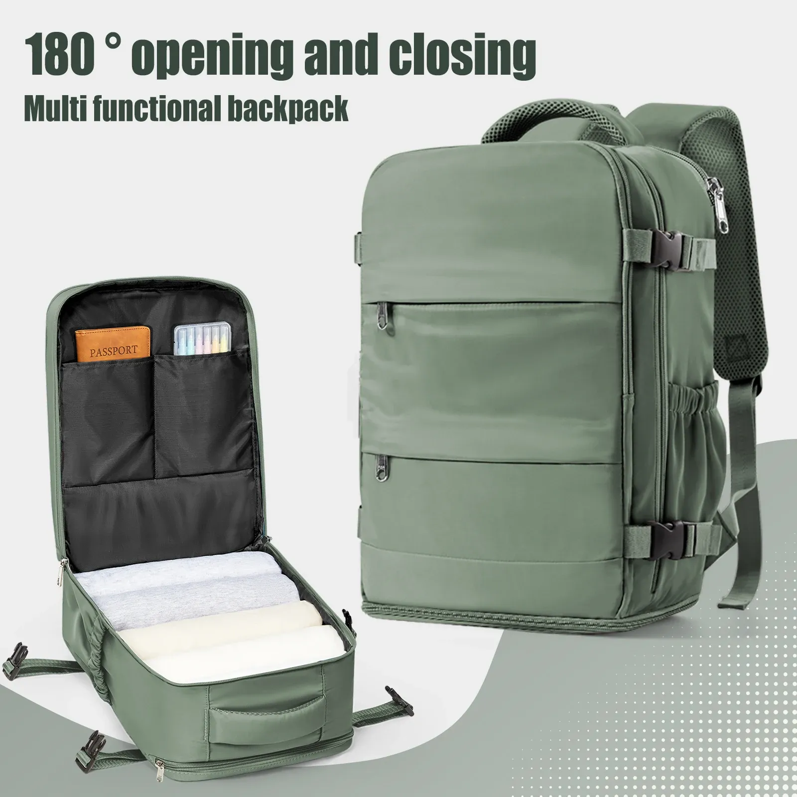 Ryanair 40x30x20cm Cabin Bag Travel Backpack for Men and Women, Lightweight Hand Luggage Leisure Laptop Backpack, Perfect for Weekend Getaways and Business Trips thumbnail 1