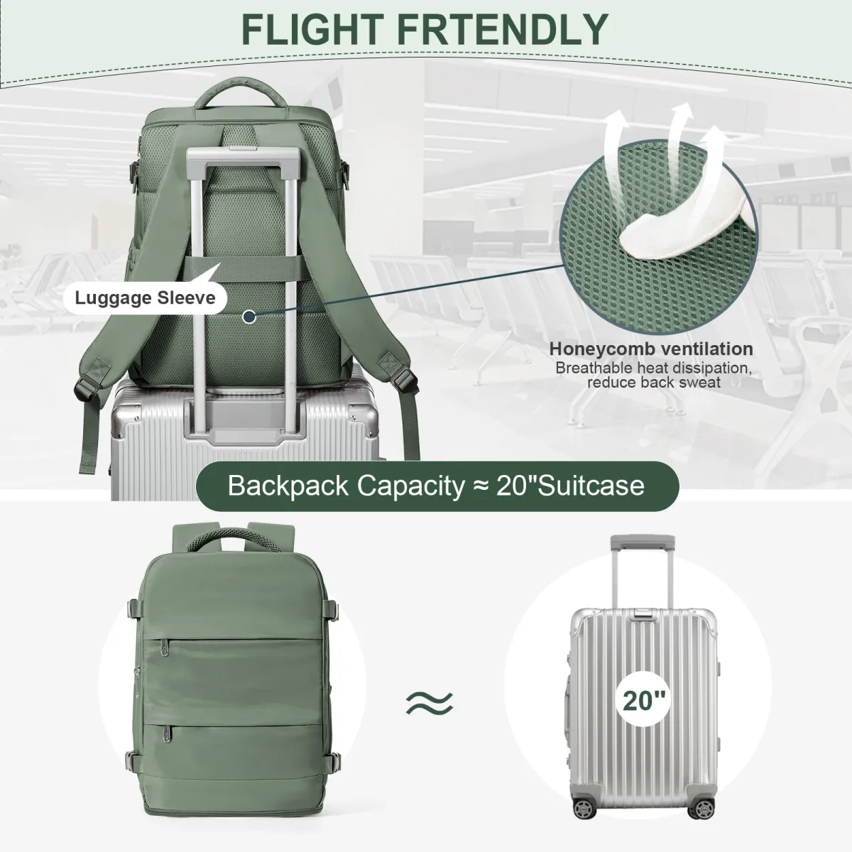 Ryanair 40x30x20cm Cabin Bag Travel Backpack for Men and Women, Lightweight Hand Luggage Leisure Laptop Backpack, Perfect for Weekend Getaways and Business Trips showcase 6