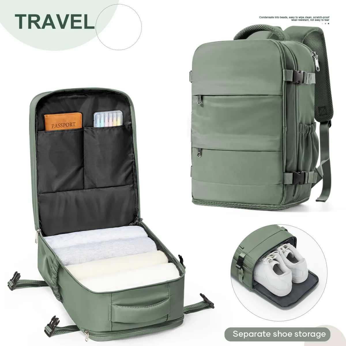 Ryanair 40x30x20cm Cabin Bag Travel Backpack for Men and Women, Lightweight Hand Luggage Leisure Laptop Backpack, Perfect for Weekend Getaways and Business Trips showcase 2