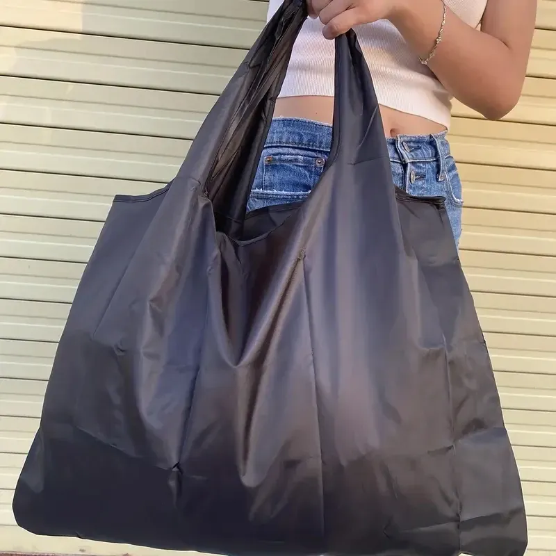 Large Capacity Foldable Shopping Bag, Waterproof Shoulder Tote for Supermarket Groceries, Environmentally Friendly & Portable Storage thumbnail 4