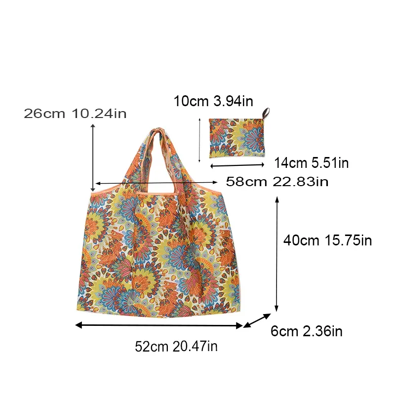 Large Capacity Foldable Shopping Bag, Waterproof Shoulder Tote for Supermarket Groceries, Environmentally Friendly & Portable Storage thumbnail 6