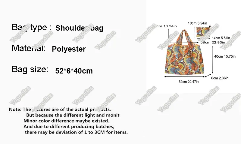 Large Capacity Foldable Shopping Bag, Waterproof Shoulder Tote for Supermarket Groceries, Environmentally Friendly & Portable Storage showcase 2