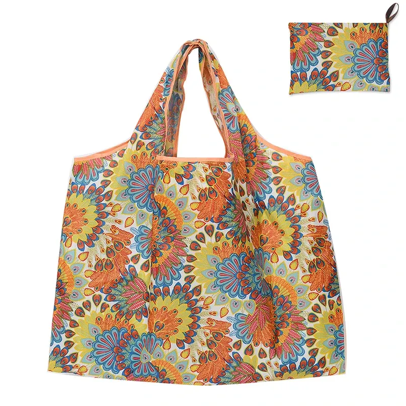 Large Capacity Foldable Shopping Bag, Waterproof Shoulder Tote for Supermarket Groceries, Environmentally Friendly & Portable Storage showcase 15