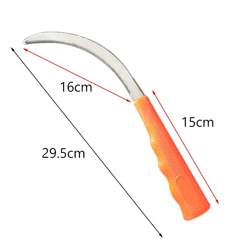 Durable Stainless Steel Sickle Scythe with Serrated Teeth for Efficient Weed Removal, Harvesting Small Grains, and Household Gardening Tasks showcase 1