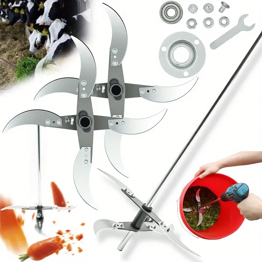 Multifunctional Grass Cutting Blade Set for Garden Edging & Vegetable Chopping - Rust-Resistant Stainless Steel Tool for Farm & Home Use