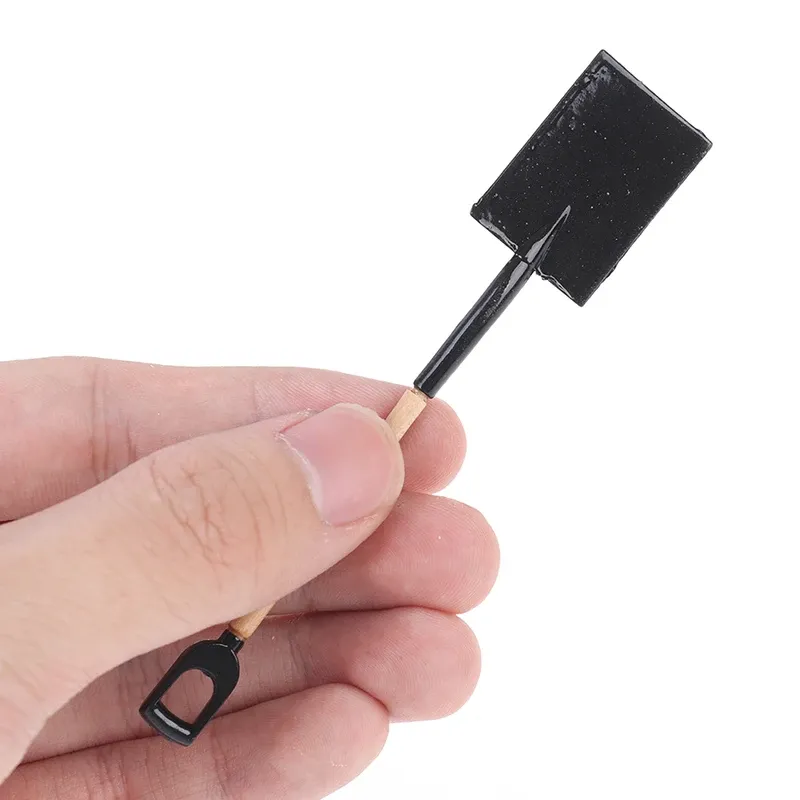 1:12 Scale Dollhouse Miniature Farming Tools Set - 3Pcs Metal & Wood Shovel, Hoe, Pitchfork for Fairy Garden Accessories & Furniture Toys thumbnail 5