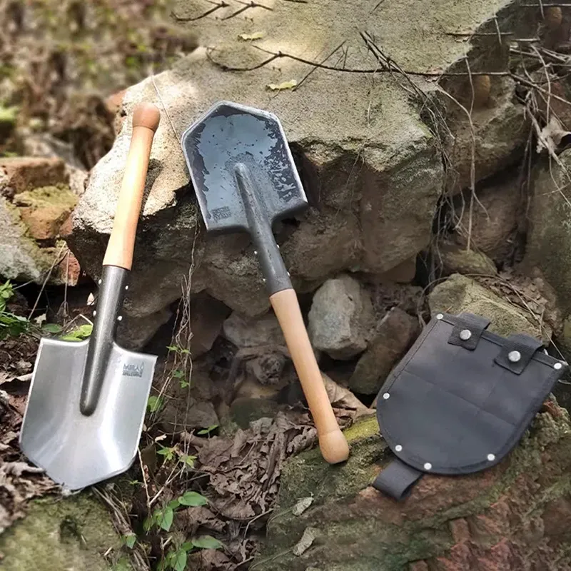Manganese Steel Sapper Shovel with Red Beech Handle - Heavy Duty Outdoor Survival, Camping, Gardening, Farming Tool thumbnail 4