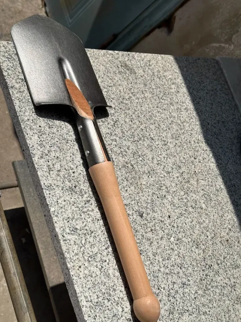 Manganese Steel Sapper Shovel with Red Beech Handle - Heavy Duty Outdoor Survival, Camping, Gardening, Farming Tool showcase 13