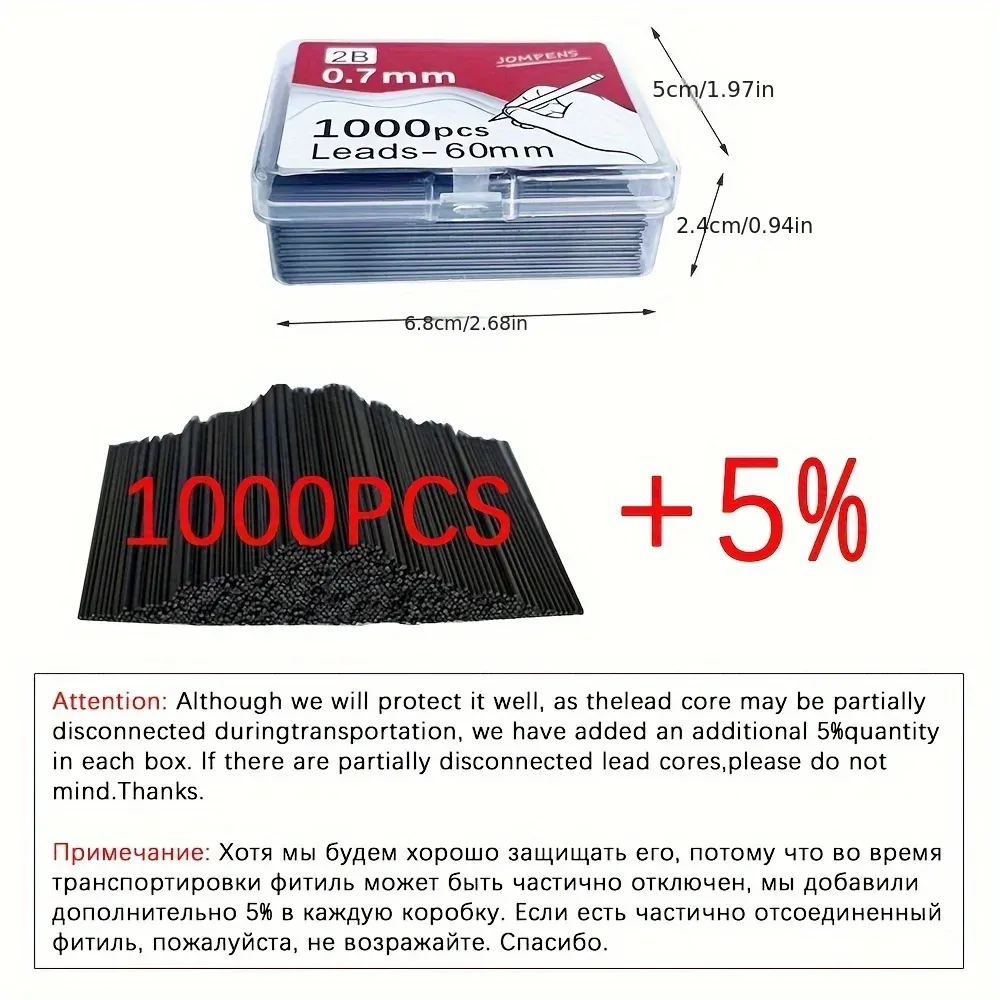 Transparent Mechanical Pencils 0.5mm 0.7mm 0.9mm, 2B Lead Refills for Art Drawing, Smooth Writing Automatic Pencils with Eraser, Ideal for Students and Artists thumbnail 4
