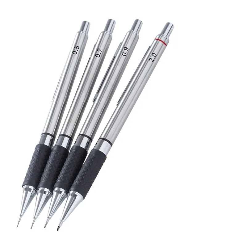 Professional Metal Mechanical Pencil Set with Grip - 0.5/0.7/0.9/2.0mm Automatic Drafting Pencils for Art, Drawing, Students, Office Use thumbnail 5