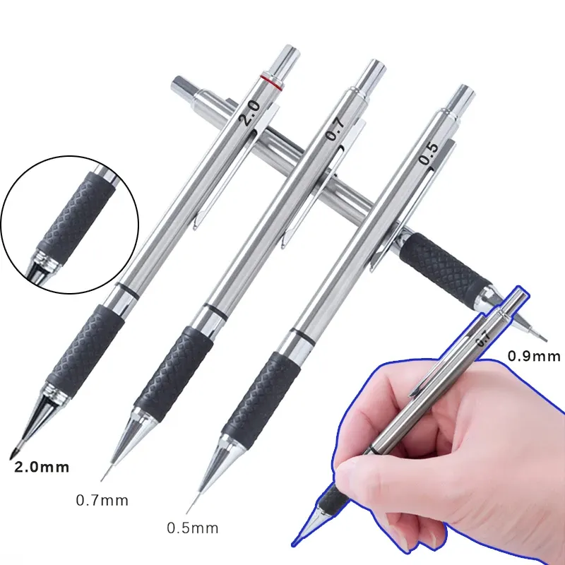 Professional Metal Mechanical Pencil Set with Grip - 0.5/0.7/0.9/2.0mm Automatic Drafting Pencils for Art, Drawing, Students, Office Use showcase 9