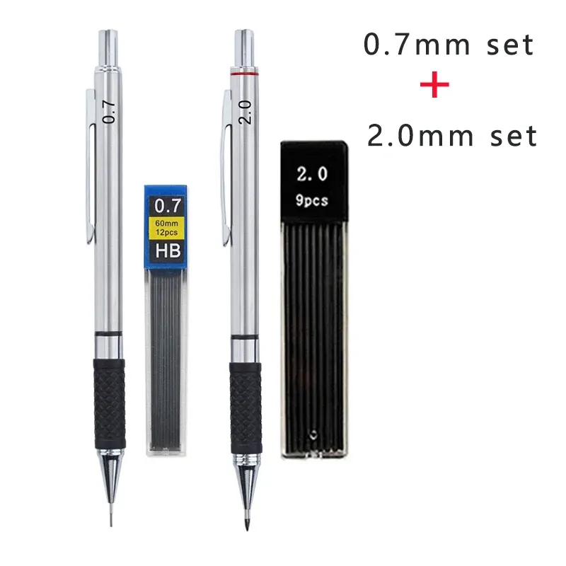 Professional Metal Mechanical Pencil Set with Grip - 0.5/0.7/0.9/2.0mm Automatic Drafting Pencils for Art, Drawing, Students, Office Use showcase 7