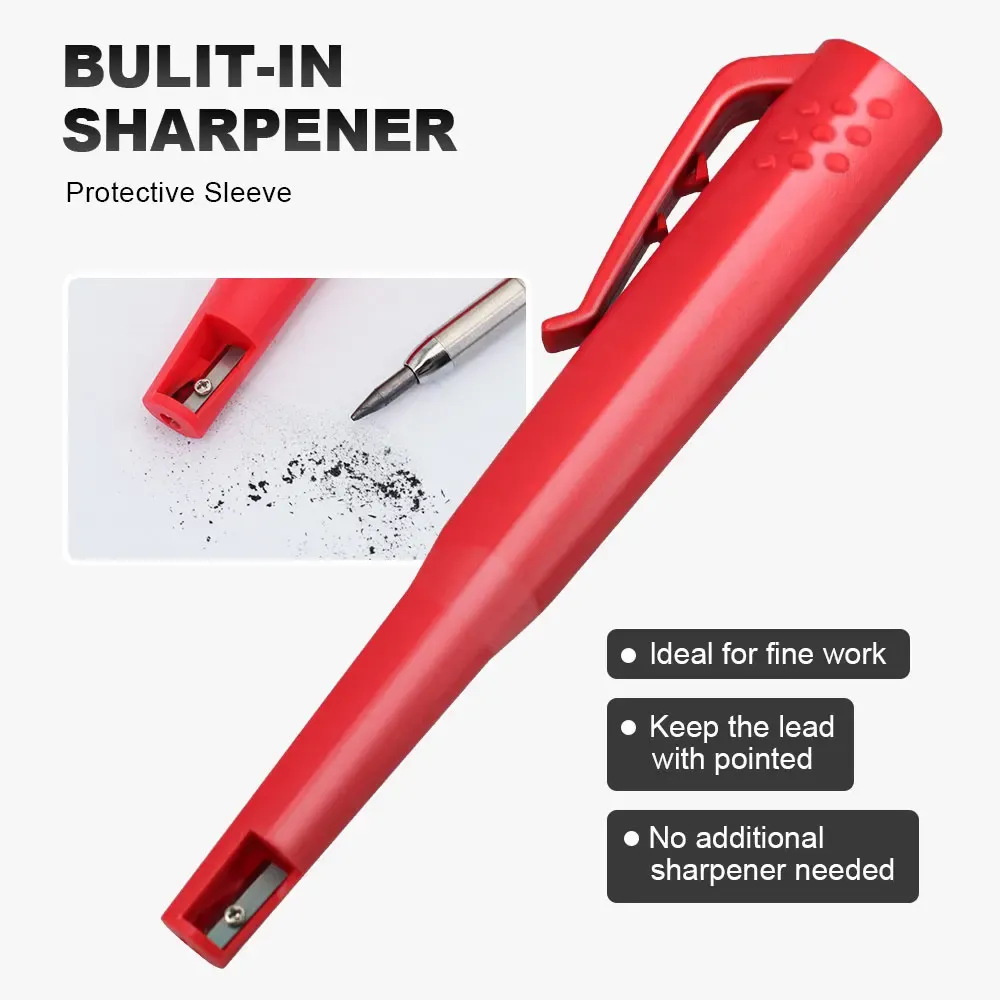 Woodworking Pencils Deep Hole Marking Set with 2.8mm Durable Lead - Ideal for Carpenters, Builders, Engineers on Wood, Metal, Glass, Plastic showcase 7