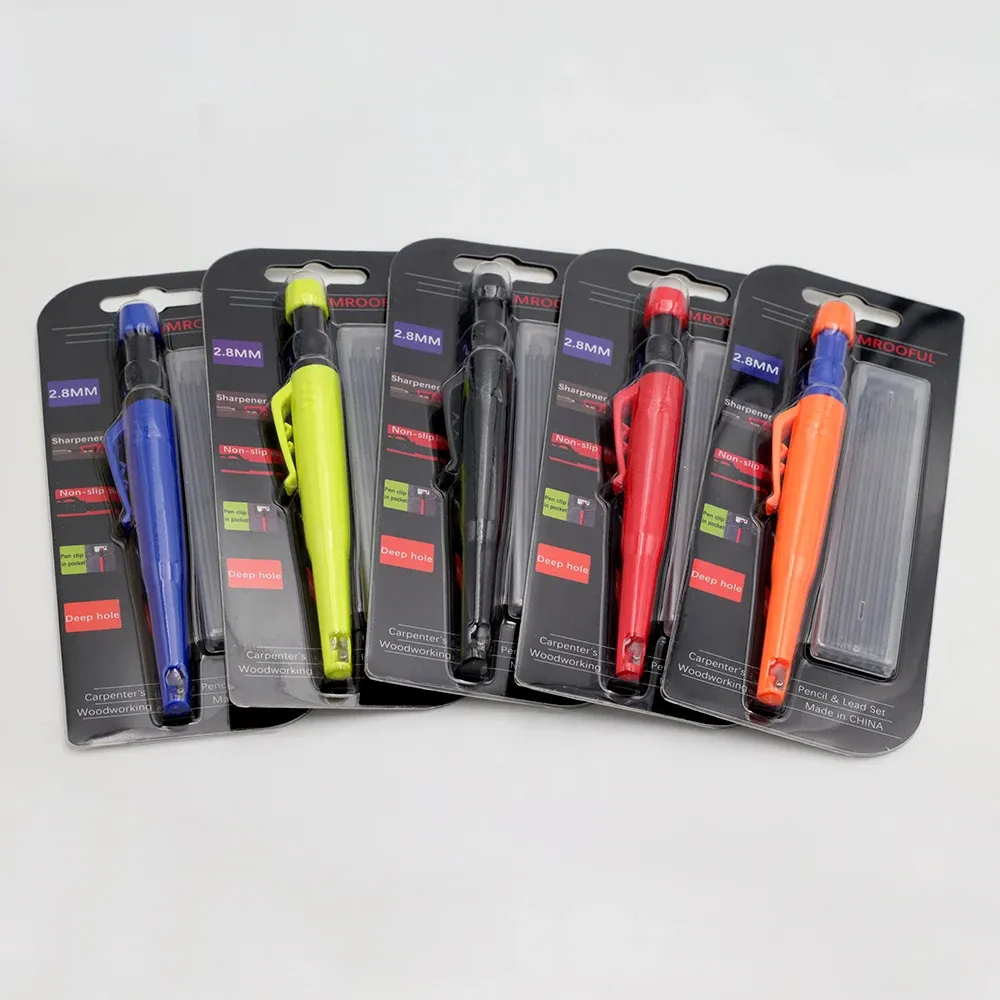 Woodworking Pencils Deep Hole Marking Set with 2.8mm Durable Lead - Ideal for Carpenters, Builders, Engineers on Wood, Metal, Glass, Plastic thumbnail 3