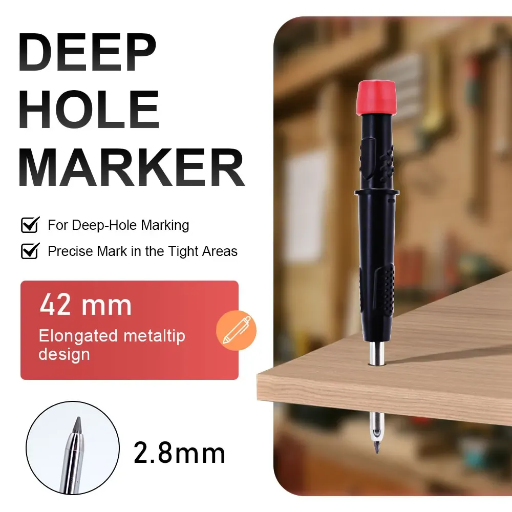 Woodworking Pencils Deep Hole Marking Set with 2.8mm Durable Lead - Ideal for Carpenters, Builders, Engineers on Wood, Metal, Glass, Plastic showcase 8