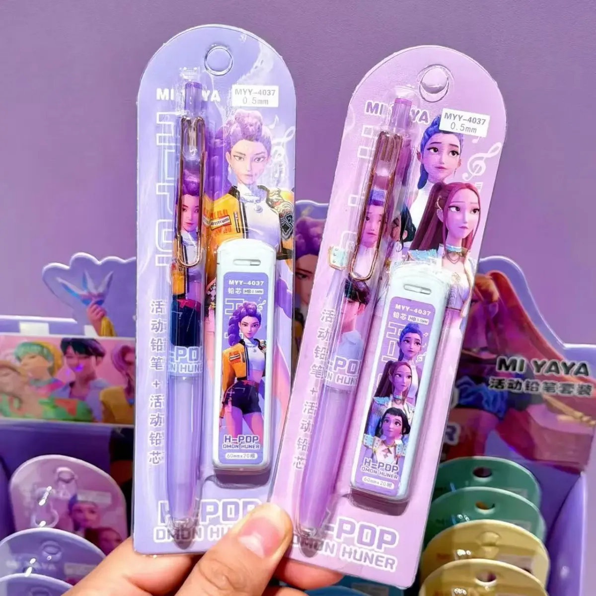 KPOP Demon Hunter Automatic Mechanical Pencil Set for Students - Random 1/2/4pcs, Ideal for School Writing, Drawing, and as a Gift for Children and Teens showcase 4