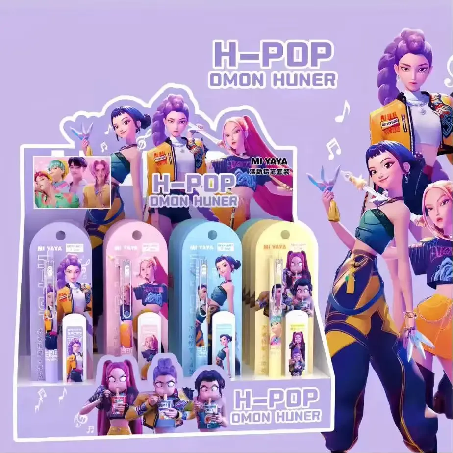 KPOP Demon Hunter Automatic Mechanical Pencil Set for Students - Random 1/2/4pcs, Ideal for School Writing, Drawing, and as a Gift for Children and Teens showcase 1