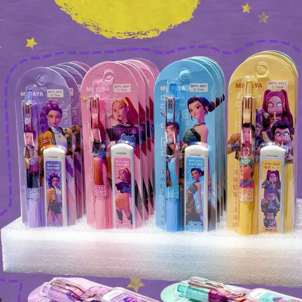KPOP Demon Hunter Automatic Mechanical Pencil Set for Students - Random 1/2/4pcs, Ideal for School Writing, Drawing, and as a Gift for Children and Teens thumbnail 3