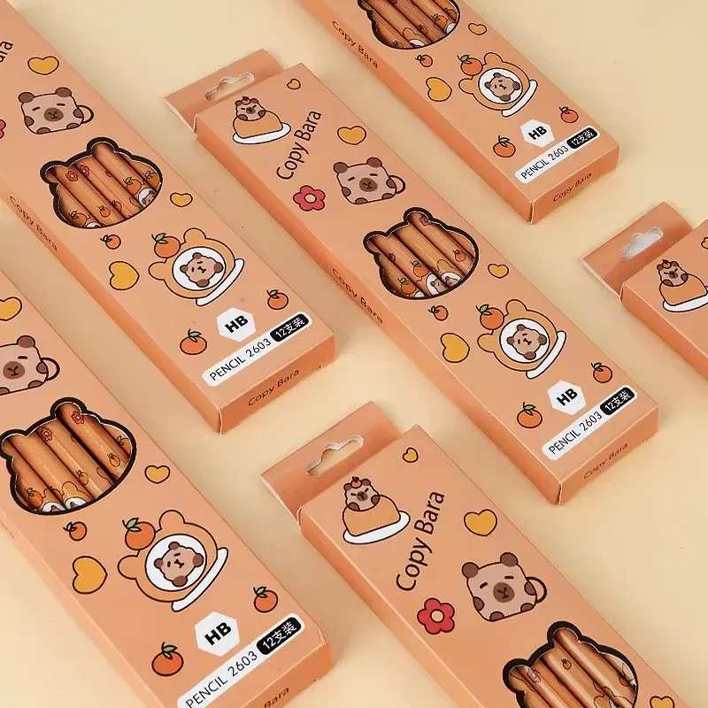 12pcs Kawaii Capybara Pencils with Erasers - Unpointed Sketching & Drawing Pencils for School Office Students Stationery Supply thumbnail 2