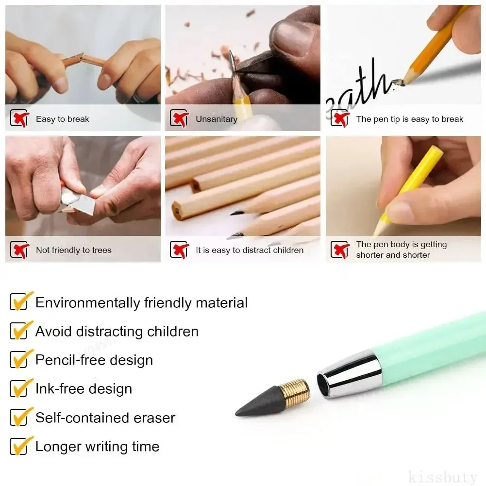 6/12/18pcs Inkless Pencils - Reusable Everlasting Unlimited Writing & Drawing Tools for Students, Office, School Supplies thumbnail 6