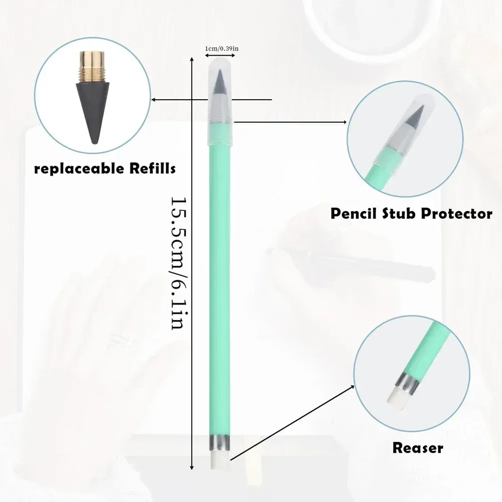 6/12/18pcs Inkless Pencils - Reusable Everlasting Unlimited Writing & Drawing Tools for Students, Office, School Supplies thumbnail 5