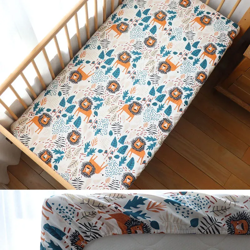 Soft Cotton Fitted Crib Sheet 130x70cm for Newborns, Toddlers - Breathable, Deep Pocket Bedding for Boys & Girls - Customizable Sizes Available