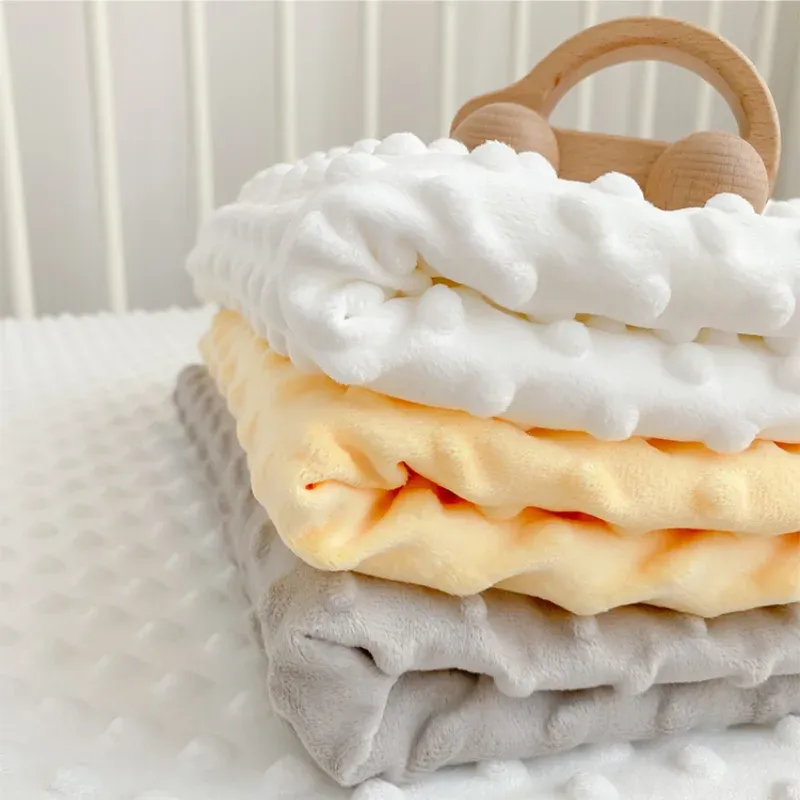 Soft Warm Bubble Fleece Baby Crib Bed Sheet Set - Cozy Newborn Bedding Linen Cover Blanket for Winter, Toddler Stroller Use, Bath Towel thumbnail 2