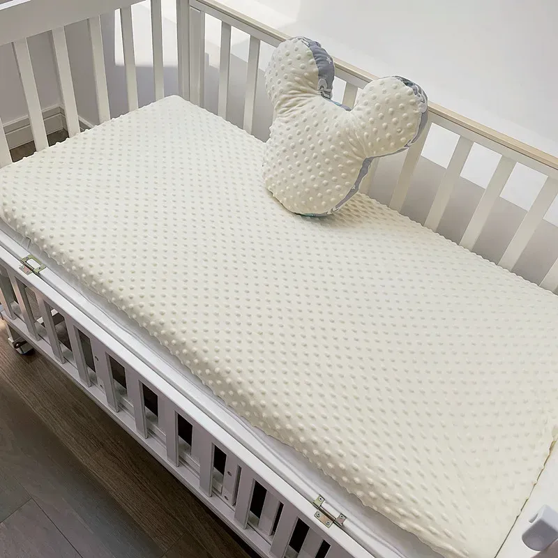 Soft Warm Bubble Fleece Baby Crib Bed Sheet Set - Cozy Newborn Bedding Linen Cover Blanket for Winter, Toddler Stroller Use, Bath Towel thumbnail 3