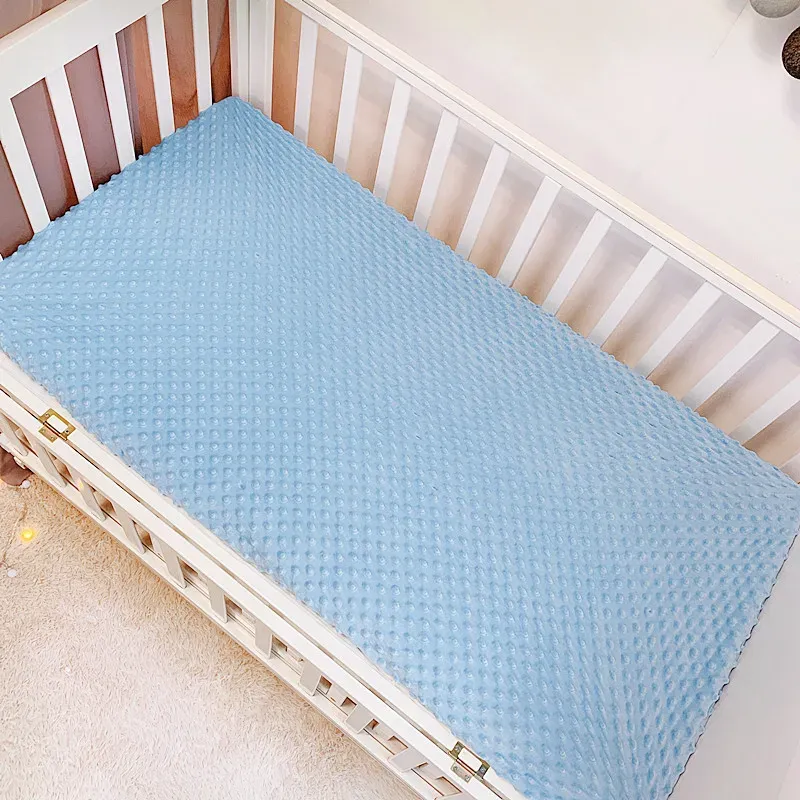 Soft Warm Bubble Fleece Baby Crib Bed Sheet Set - Cozy Newborn Bedding Linen Cover Blanket for Winter, Toddler Stroller Use, Bath Towel thumbnail 4