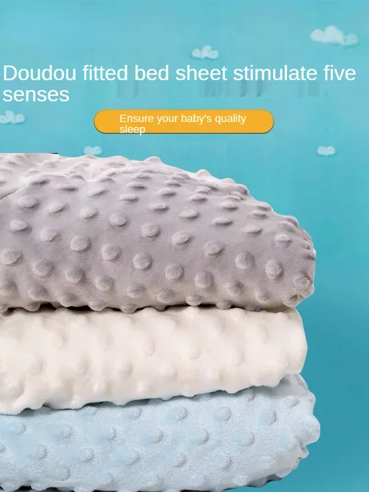 Soft Warm Bubble Fleece Baby Crib Bed Sheet Set - Cozy Newborn Bedding Linen Cover Blanket for Winter, Toddler Stroller Use, Bath Towel showcase 3
