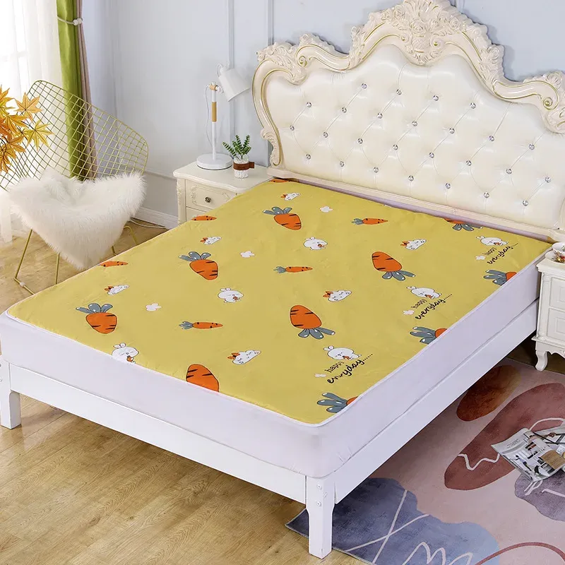Waterproof Baby Changing Mat Pad - Reusable Cotton Crib Sheet for Diaper Changes, Washable Newborn Bed Nappy Mattress Cover, Fits All Seasons thumbnail 6