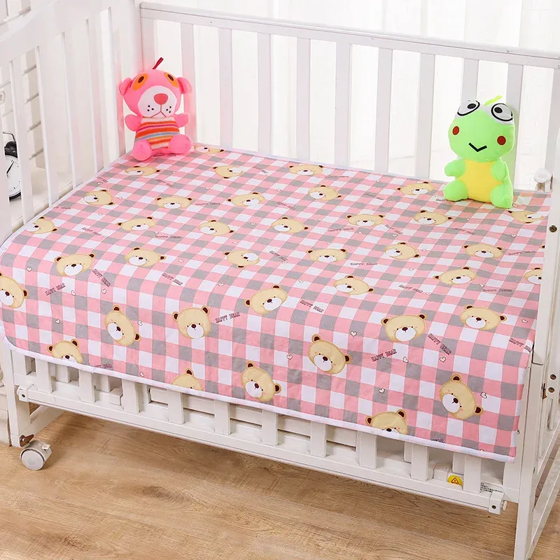 Waterproof Baby Changing Mat Pad - Reusable Cotton Crib Sheet for Diaper Changes, Washable Newborn Bed Nappy Mattress Cover, Fits All Seasons showcase 2